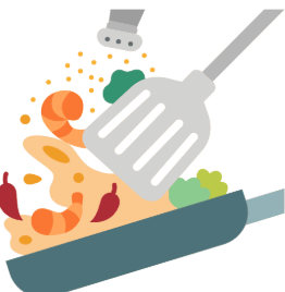 炒め物を作っている画像